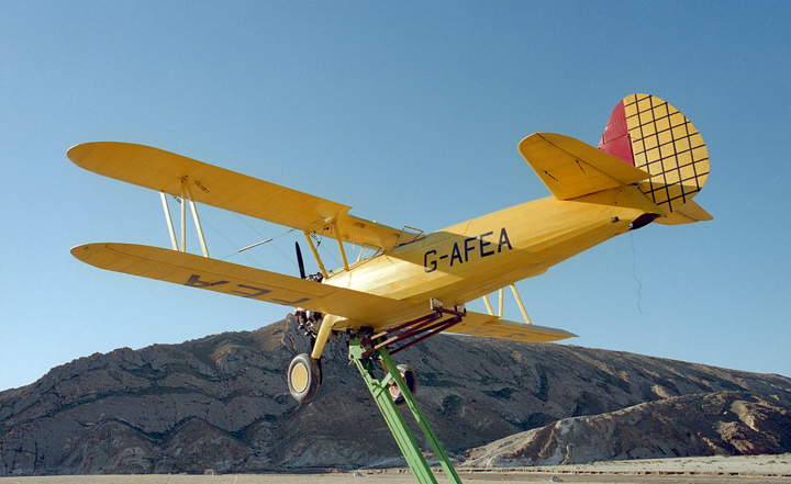 three quarter rear view Stearman